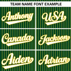 Green Gold Stripe Authentic Pullover Baseball Jersey 3