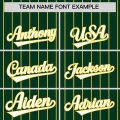 Green Gold Stripe Raglan Sleeves Fashion Baseball Jersey 3