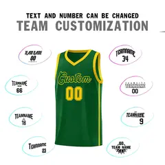 Green Gold Two Bars Basketball Uniform Jersey 4