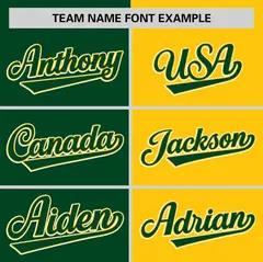 Green Gold Two Tone Striped Authentic Baseball Jersey 3