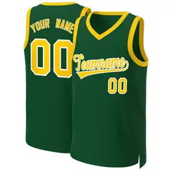 Green Gold-White Classic Basketball Jersey