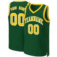 Green Gold-White Classic Basketball Jersey