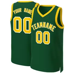 Green Gold-White Classic Basketball Jersey 1