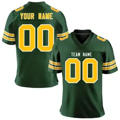 Green Gold-White Classic Mesh Authentic Football Jersey 1
