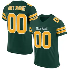 Green Gold-White Classic Mesh Football Jersey 1