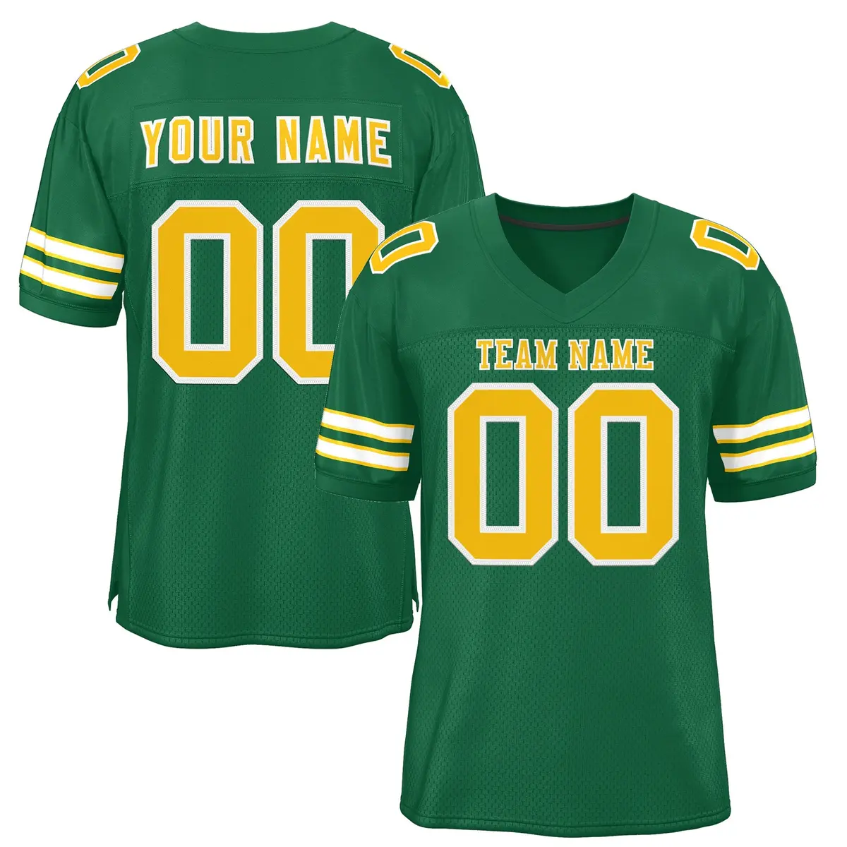 Green Gold-White Classic Mesh Football Jersey