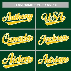 Green Gold-White Classic Style Authentic Baseball Jersey 5