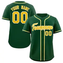 Green Gold-White Classic Style Authentic Baseball Jersey