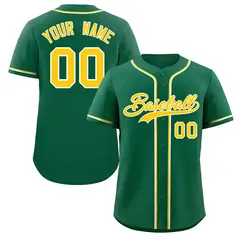 Green Gold-White Classic Style Authentic Baseball Jersey