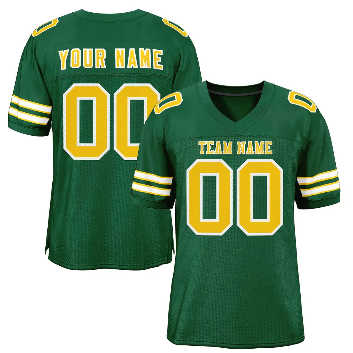 Green Gold-White Classic Style Authentic Football Jersey