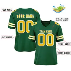Green Gold-White Classic Style Authentic Football Jersey 2