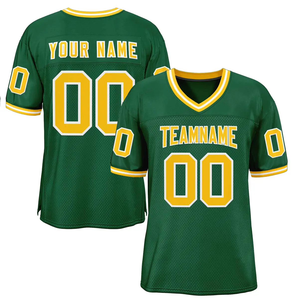 Green Gold-White Classic Style Authentic Football Jersey