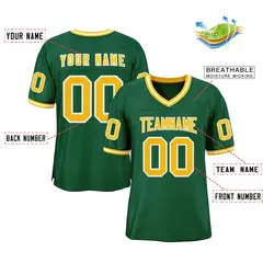 Green Gold-White Classic Style Authentic Football Jersey 2