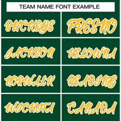 Green Gold-White Classic Style Hockey Jersey 3