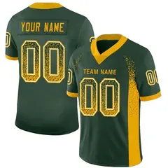 Green Gold-White Drift Mesh Football Jersey 1
