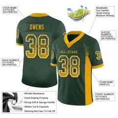 Green Gold-White Drift Mesh Football Jersey 2
