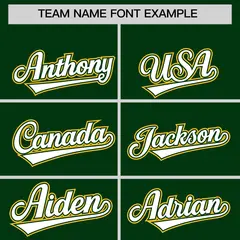 Green Gold-White Full-Zip Shoulder Color Block Varsity Letterman Bomber Jacket 3