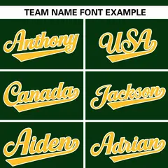 Green Gold-White Full-Zip Varsity Letterman Bomber Jacket 5