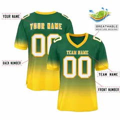 Green Gold-White Gradient Fashion Team Football Jersey 2