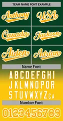 Green Gold-White Gradient Stripe Baseball Jersey 3
