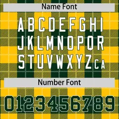 Green Gold-White Plaid Varsity Full-Snap Letterman Baseball Jacket 4