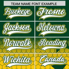 Green Gold White Rising Stars Gradient Baseball Jersey 3