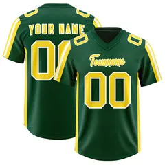 Green Gold White Side Stripe Authentic Football Jersey