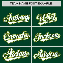 Green Gold White Split Raglan Baseball Hoodie Jersey 3