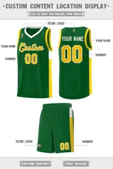 Green Gold-White Two-Tone Classic Basketball Jersey 2