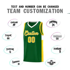 Green Gold-White Two-Tone Classic Basketball Jersey 4