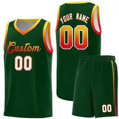 Green Gradient Font Sports Uniform Basketball Jersey