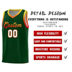 Green Gradient Font Sports Uniform Basketball Jersey 4