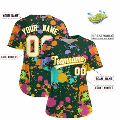 Green Graffiti Fashion Baseball Jersey For Women 2