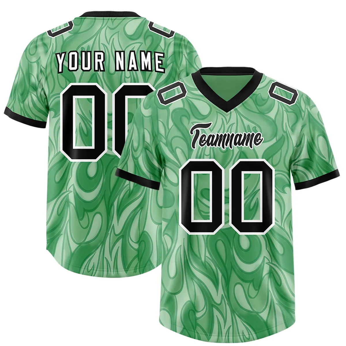 Green Graffiti Pattern Authentic Football Jersey