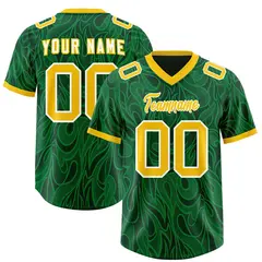 Green Graffiti Pattern Authentic Football Jersey 1