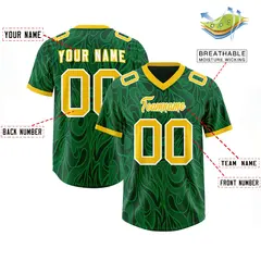 Green Graffiti Pattern Authentic Football Jersey 2