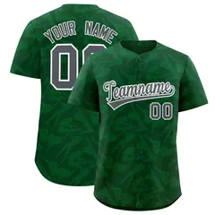Green Gray Graffiti Pattern Authentic Baseball Jersey 1