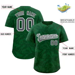 Green Gray Graffiti Pattern Authentic Baseball Jersey 2