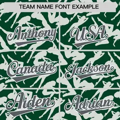 Green Gray Graffiti Pattern Authentic Baseball Jersey 3