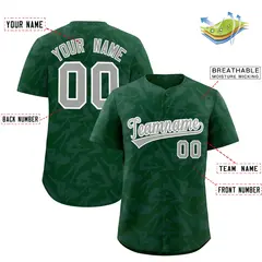 Green Gray Graffiti Pattern Authentic Baseball Jersey 2