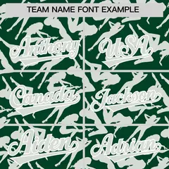Green Gray Graffiti Pattern Authentic Baseball Jersey 3