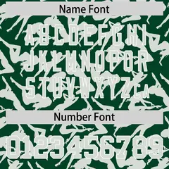Green Gray Graffiti Pattern Authentic Baseball Jersey 4