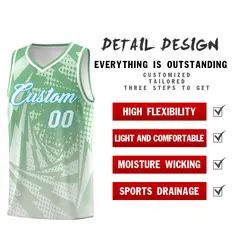 Green Gray Lightning Halftone Dot Basketball Jersey 2
