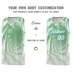 Green Gray Lightning Halftone Dot Basketball Jersey 3