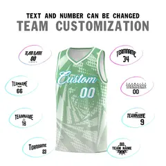 Green Gray Lightning Halftone Dot Basketball Jersey 4
