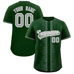Green Gray Phonetic Rhythm Authentic Baseball Jersey 1