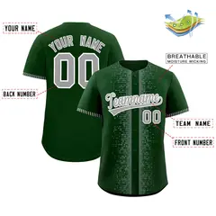 Green Gray Phonetic Rhythm Authentic Baseball Jersey 2