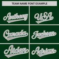 Green Gray Phonetic Rhythm Authentic Baseball Jersey 3