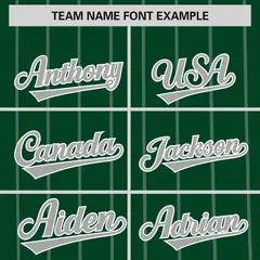 Green Gray Pinstripe Two-tone Side Authentic Baseball Jersey 3