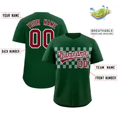 Green Gray Plaid Fashion Authentic Baseball Jersey 2